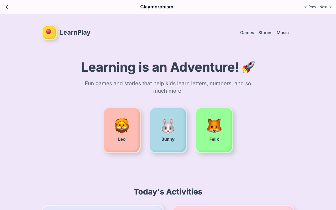 Clay Ui Layout Examples UI Style Guide — 67 Interactive Design Styles | Free Reference