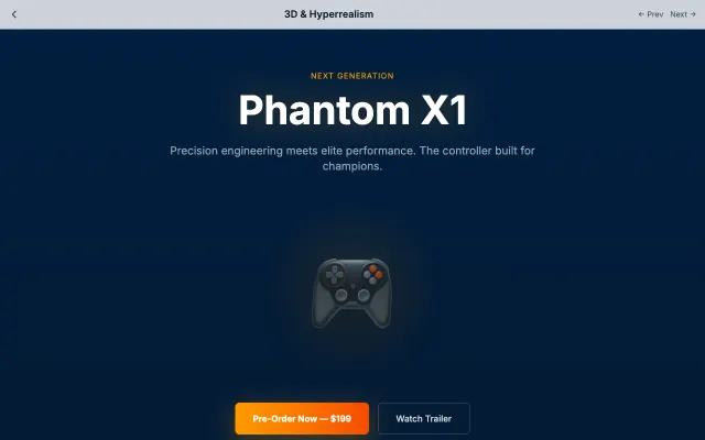 3D & Hyperrealism UI style example