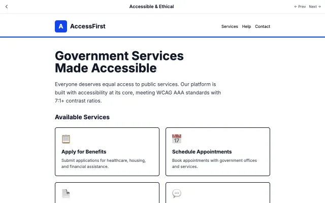 Accessible & Ethical UI style example