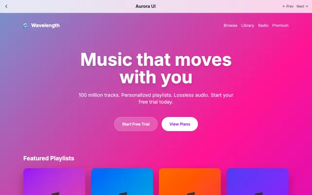 Aurora UI UI style example