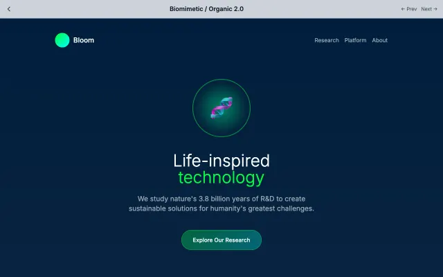 Biomimetic / Organic 2.0 UI style example