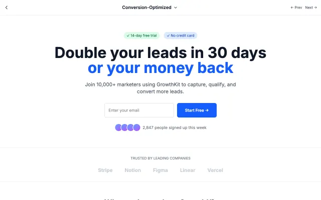 Conversion-Optimized UI style example