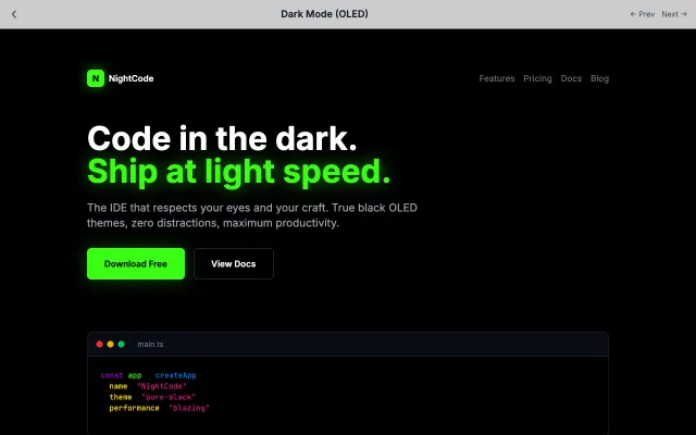 Dark Mode (OLED) UI style example