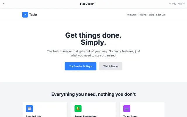 Flat Design UI style example