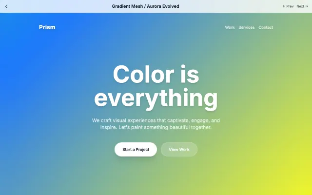 Gradient Mesh / Aurora Evolved UI style example
