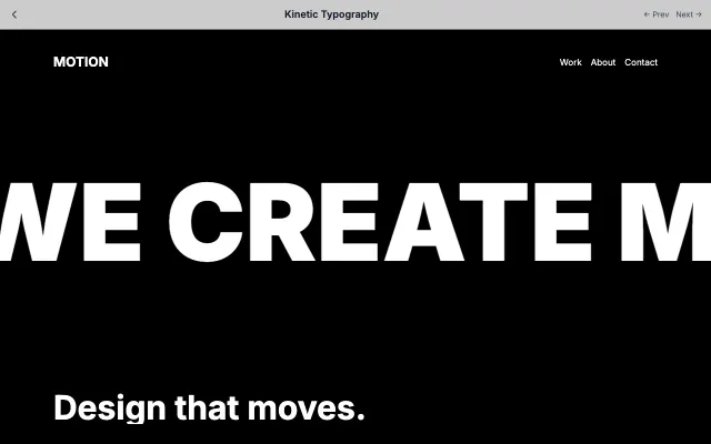 Kinetic Typography UI style example
