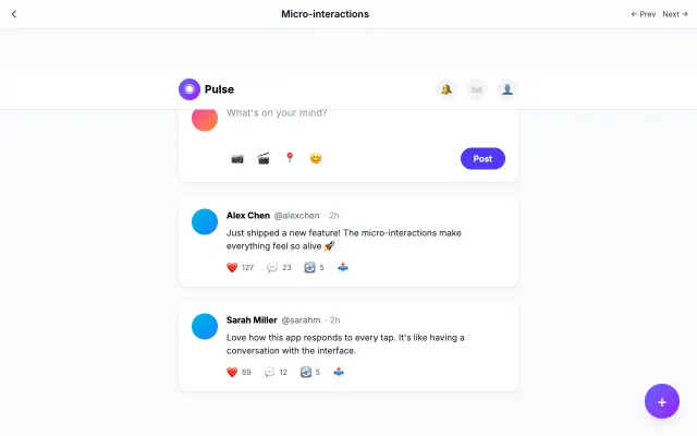 Micro-interactions UI style example