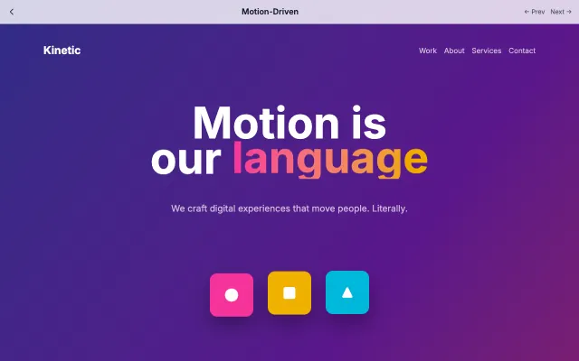Motion-Driven UI style example