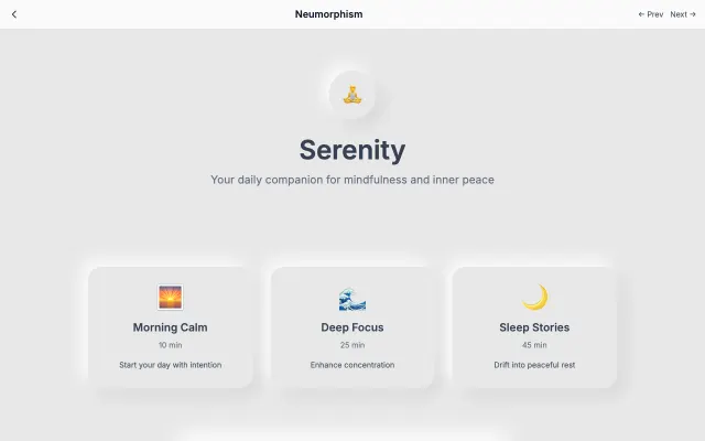 Neumorphism UI style example