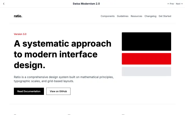 Swiss Modernism 2.0 UI style example