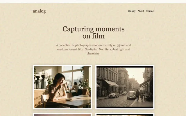 Vintage Analog / Retro Film UI style example