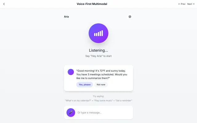 Voice-First Multimodal UI style example