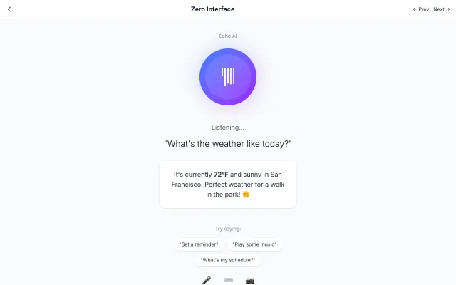 Zero Interface UI style example